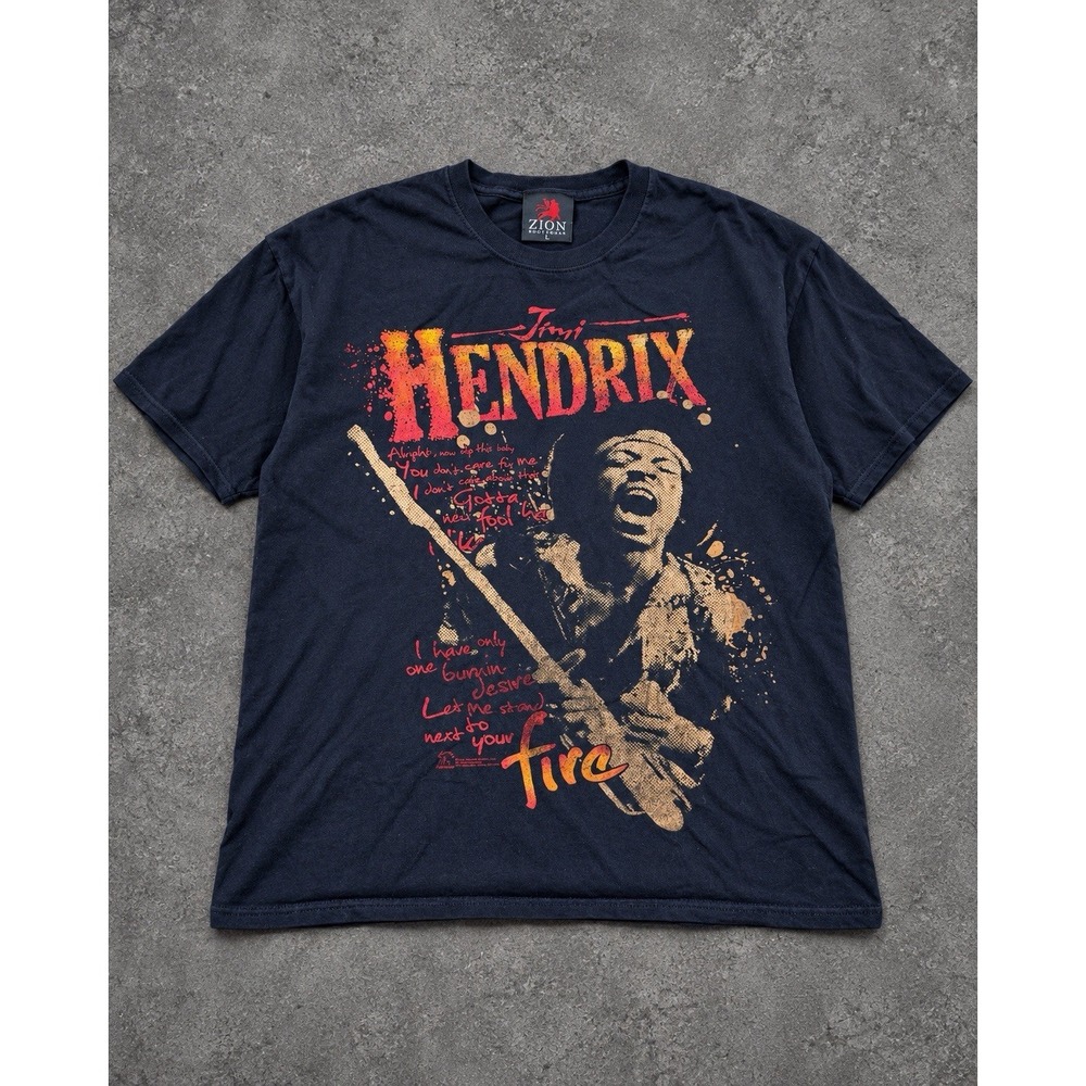 Jimi Hendrix Zion Rootswear T Shirt Large Black Graphic Band Rock Tee Grunge